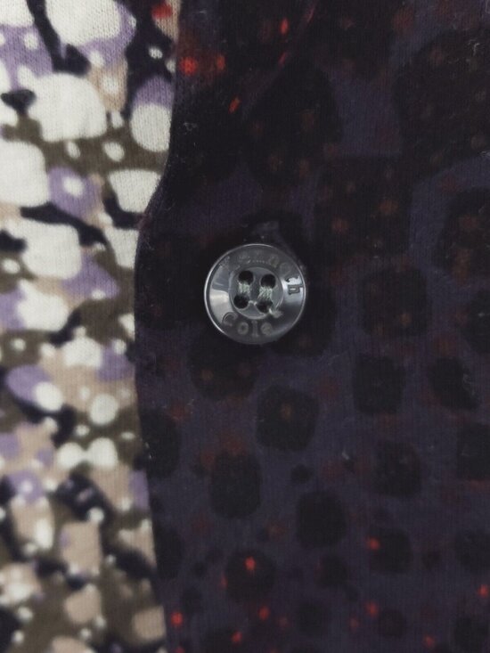 Kenneth Cole Shirt Mens Large Black Red Club 100% Cotton Button-Up - Picture 5 of 9